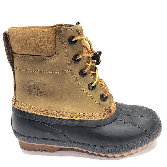 Sorel Kids' Cheyanne II, Brown Lace-Up Winter Boots, Boys' Size